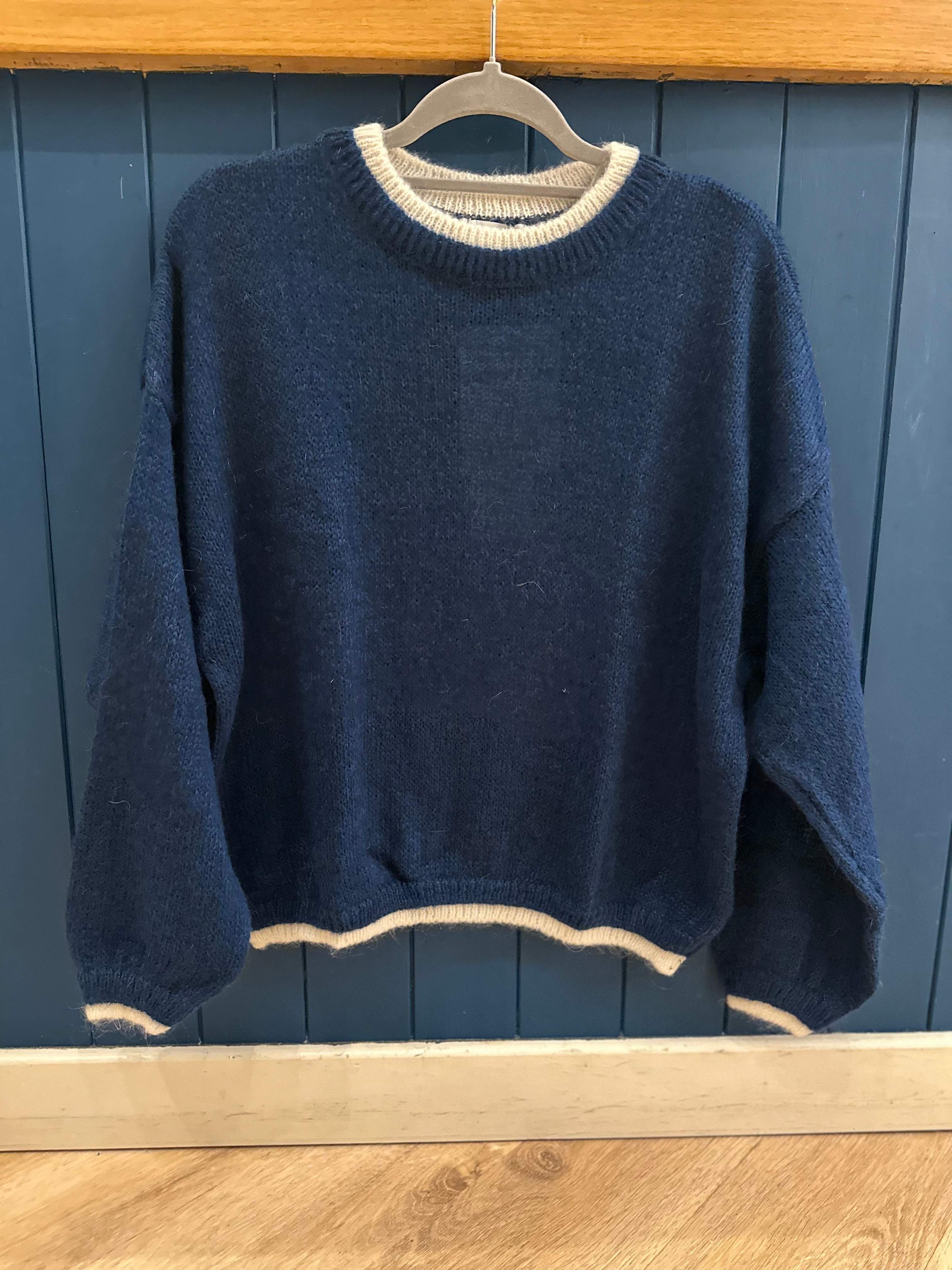 Mohair Contrast Trim Jumper