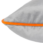 Load image into Gallery viewer, Meridian Velvet Cushion Grey/Clementine: Grey/Clementine / Feather Rich Filled / 55 x 55cm
