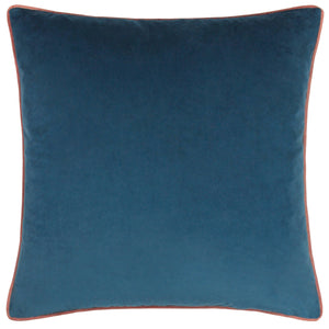 Meridian Velvet Cushion Petrol/Blush: Petrol/Blush / Feather Rich Filled / 55 x 55cm