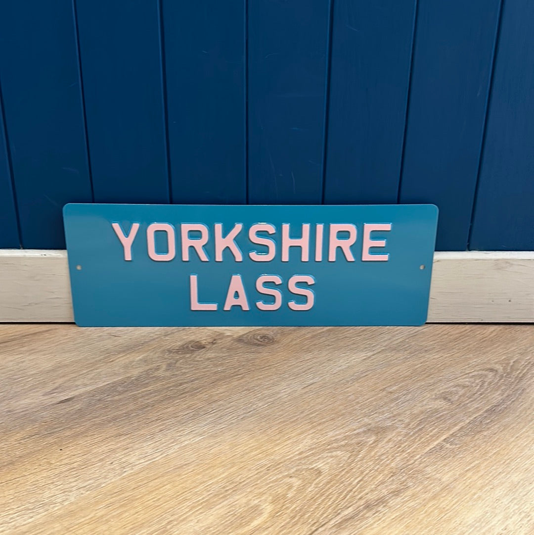 'Yorkshire Lass' Enamel Sign