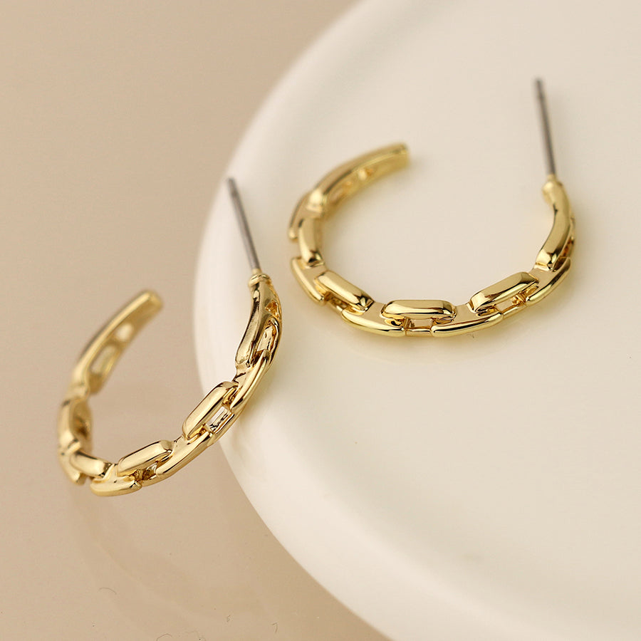 Earrings - Link Chain Hoop
