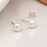 Load image into Gallery viewer, Silver Studs - Pearl
