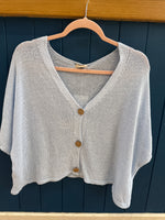 Load image into Gallery viewer, Fine Knit Crop Sleeve Cotton Cardigan
