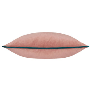 Meridian Velvet Cushion Blush/Teal: Blush/Teal / Feather Rich Filled / 55 x 55cm
