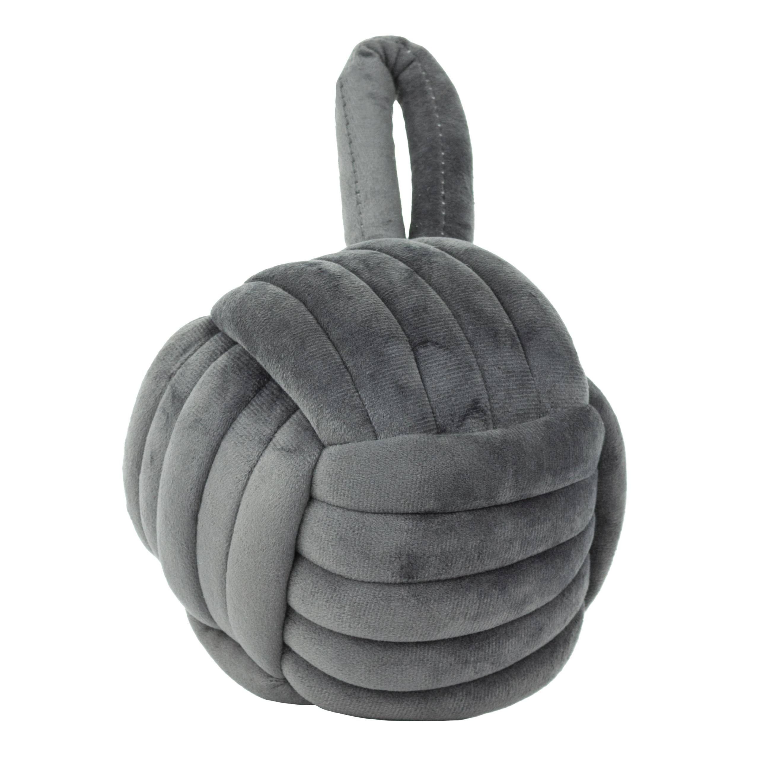 Knot Velvet Door Stop Charcoal: Charcoal / One Size