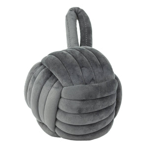 Knot Velvet Door Stop Charcoal: Charcoal / One Size