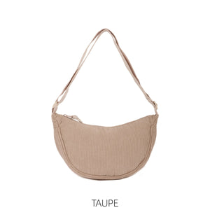 Corduroy Half Moon Bag