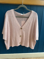 Load image into Gallery viewer, Fine Knit Crop Sleeve Cotton Cardigan
