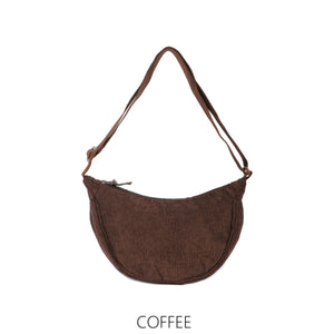 Corduroy Half Moon Bag