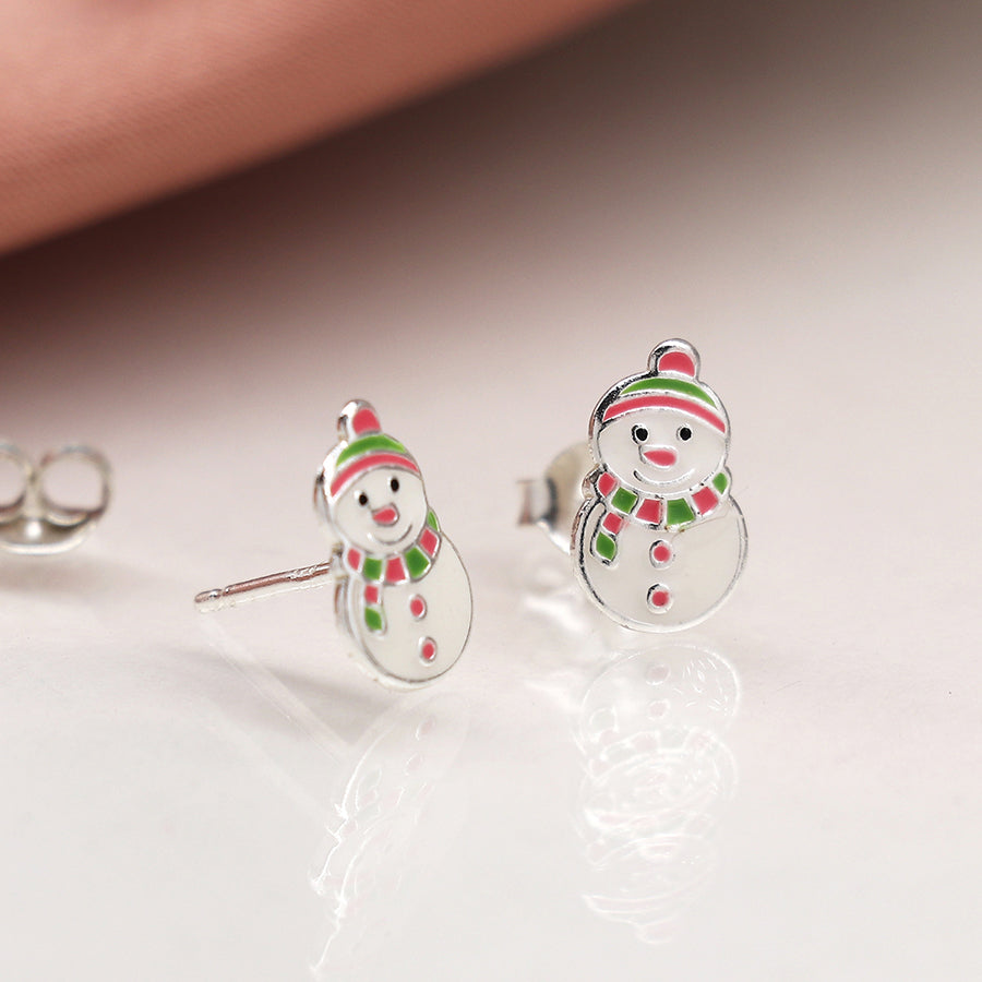 Silver Studs - Snowman