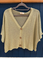 Load image into Gallery viewer, Fine Knit Crop Sleeve Cotton Cardigan

