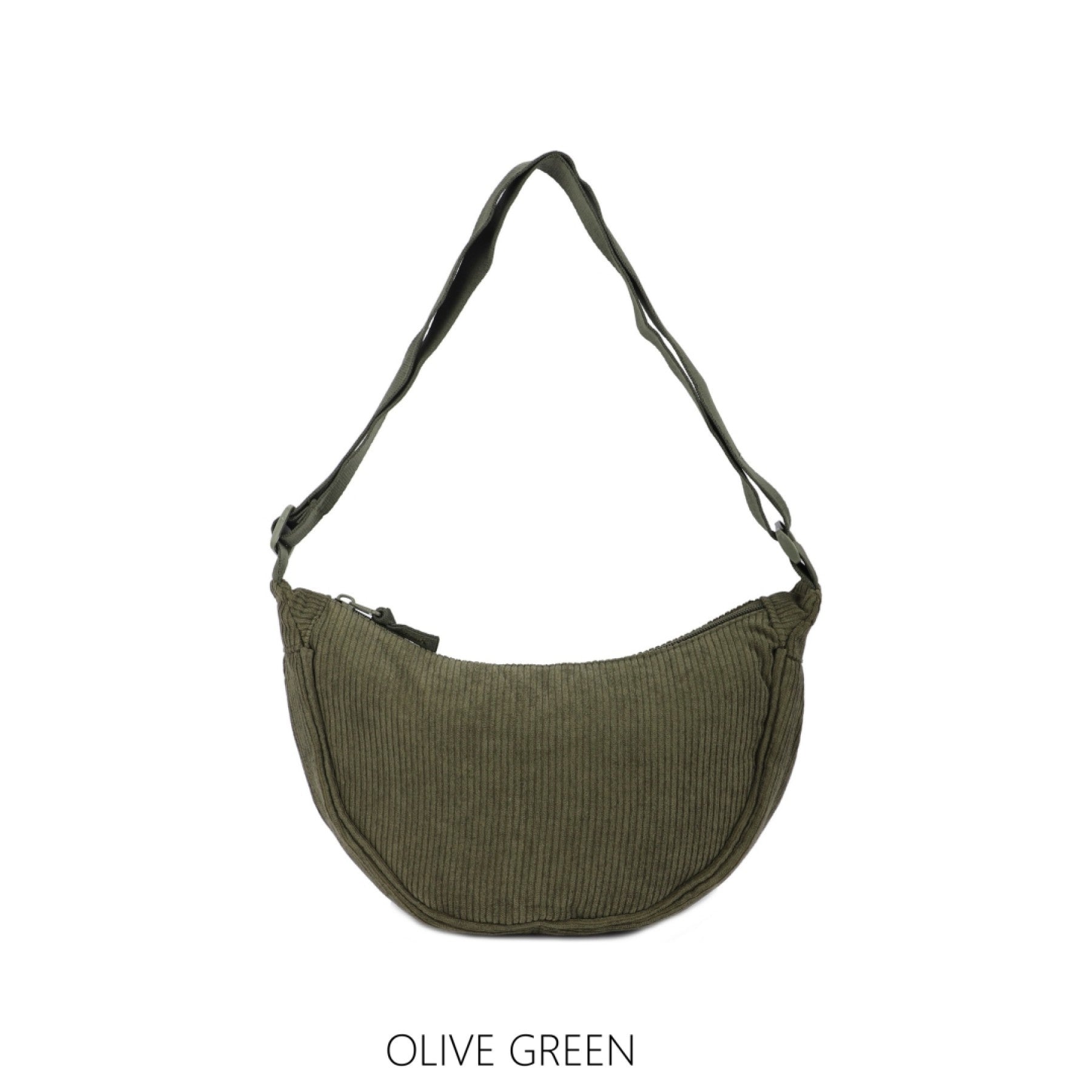 Corduroy Half Moon Bag