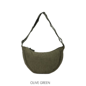 Corduroy Half Moon Bag