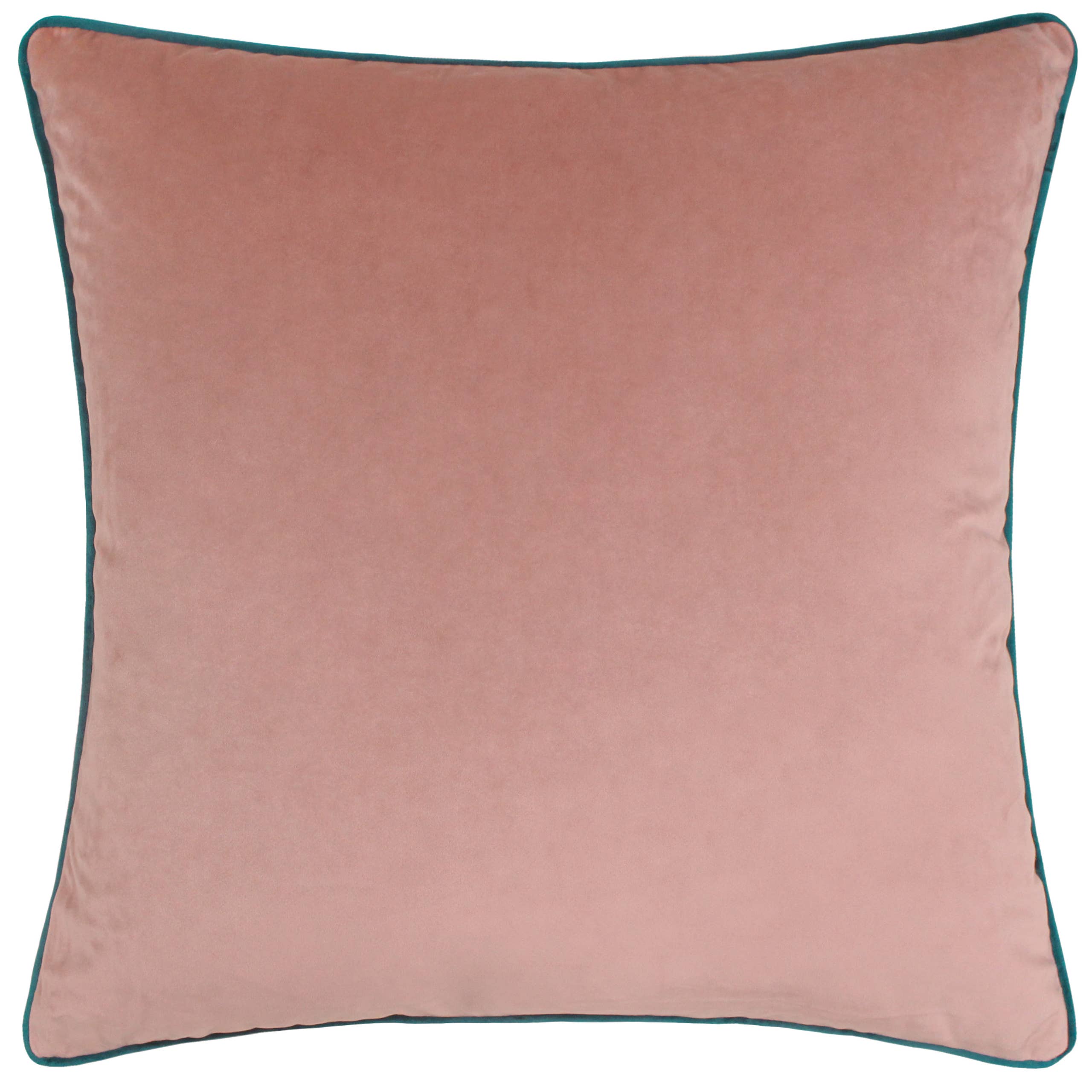 Meridian Velvet Cushion Blush/Teal: Blush/Teal / Feather Rich Filled / 55 x 55cm