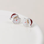 Load image into Gallery viewer, Silver Studs - Santa
