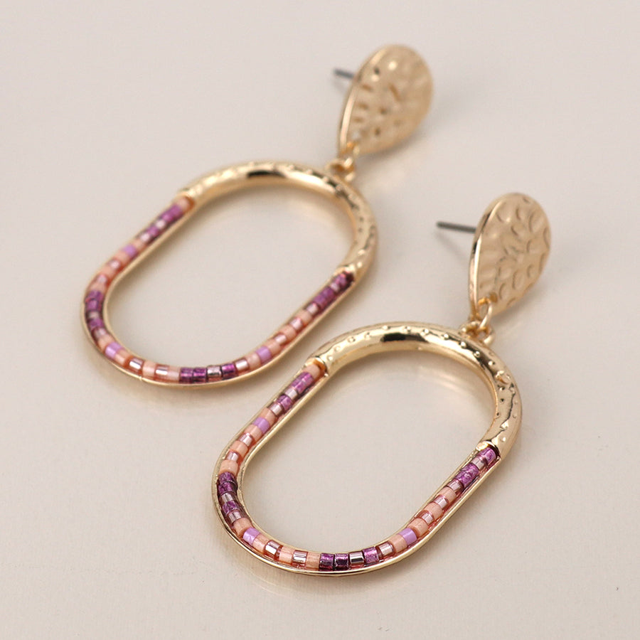 Earrings - Pink Bead Drop