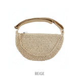 Load image into Gallery viewer, Straw Half Moon Bag
