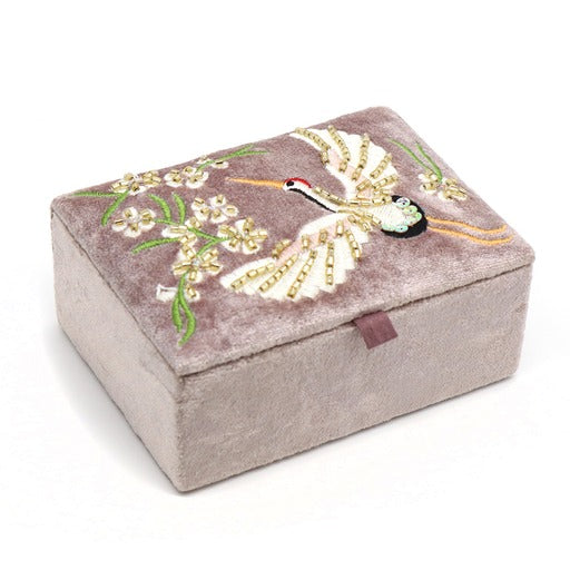Embroidered Jewellery Box  - Crane