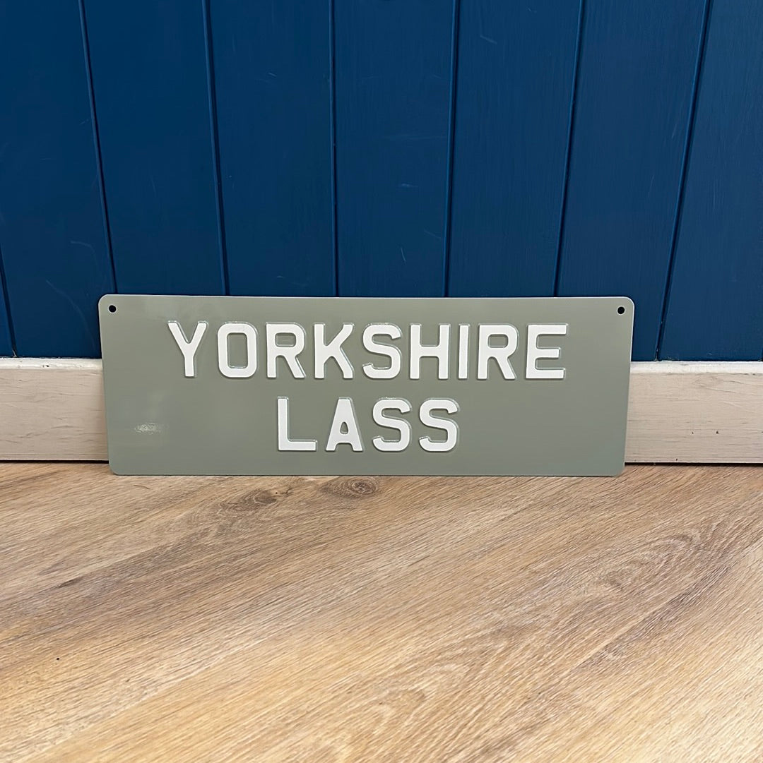 'Yorkshire Lass' Enamel Sign