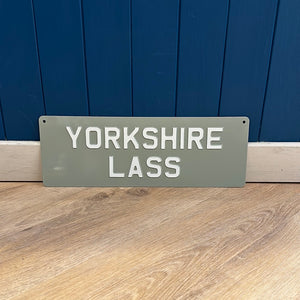 'Yorkshire Lass' Enamel Sign