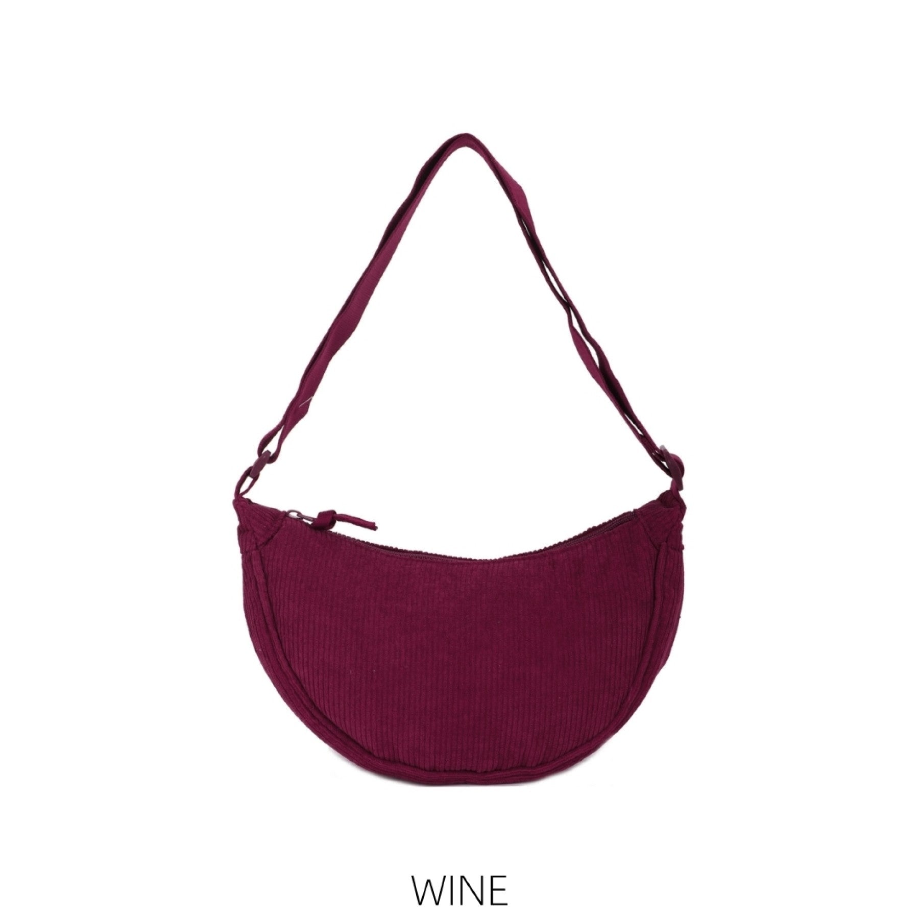 Corduroy Half Moon Bag