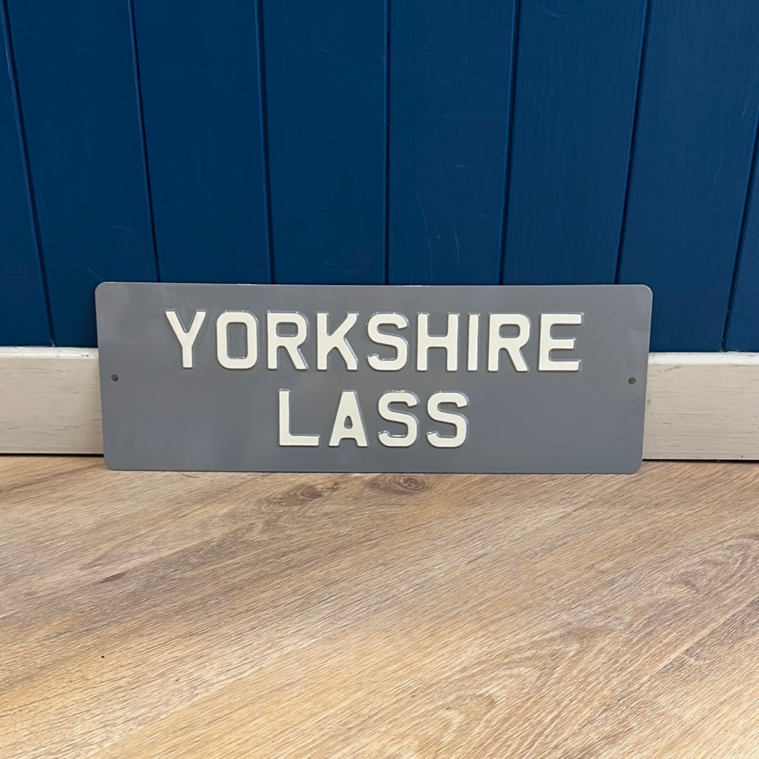 'Yorkshire Lass' Enamel Sign