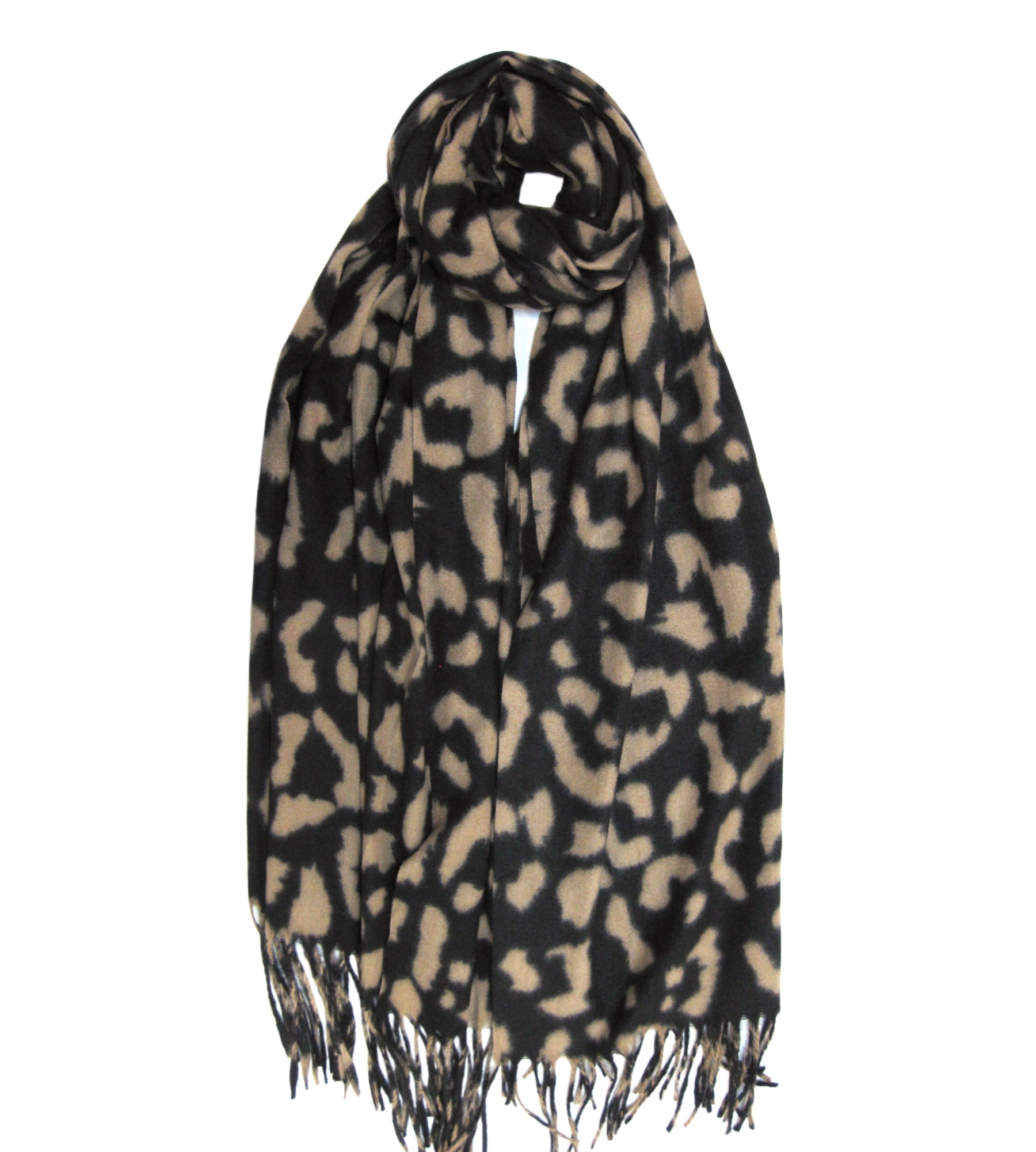 Leopard Cashmere Mix Scarf