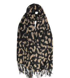 Leopard Cashmere Mix Scarf