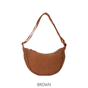 Corduroy Half Moon Bag