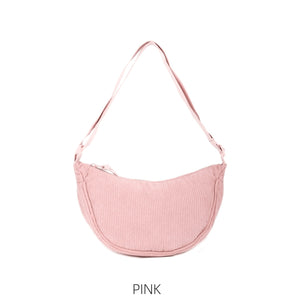 Corduroy Half Moon Bag