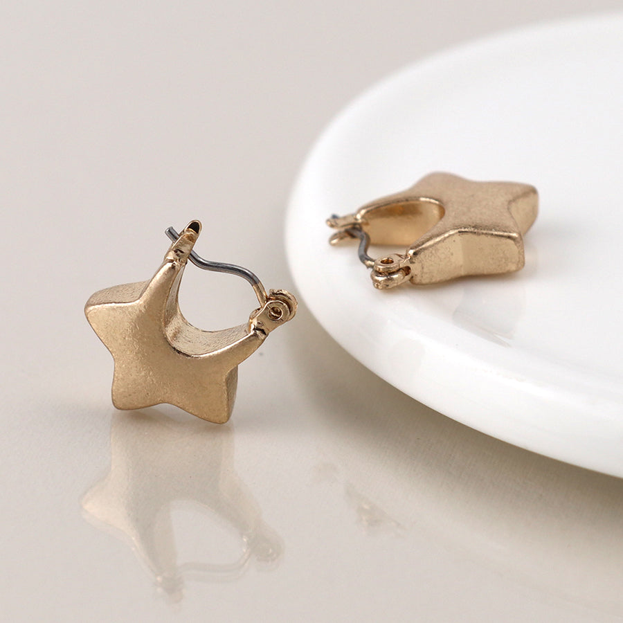 Earrings - Chunky Star Hoop