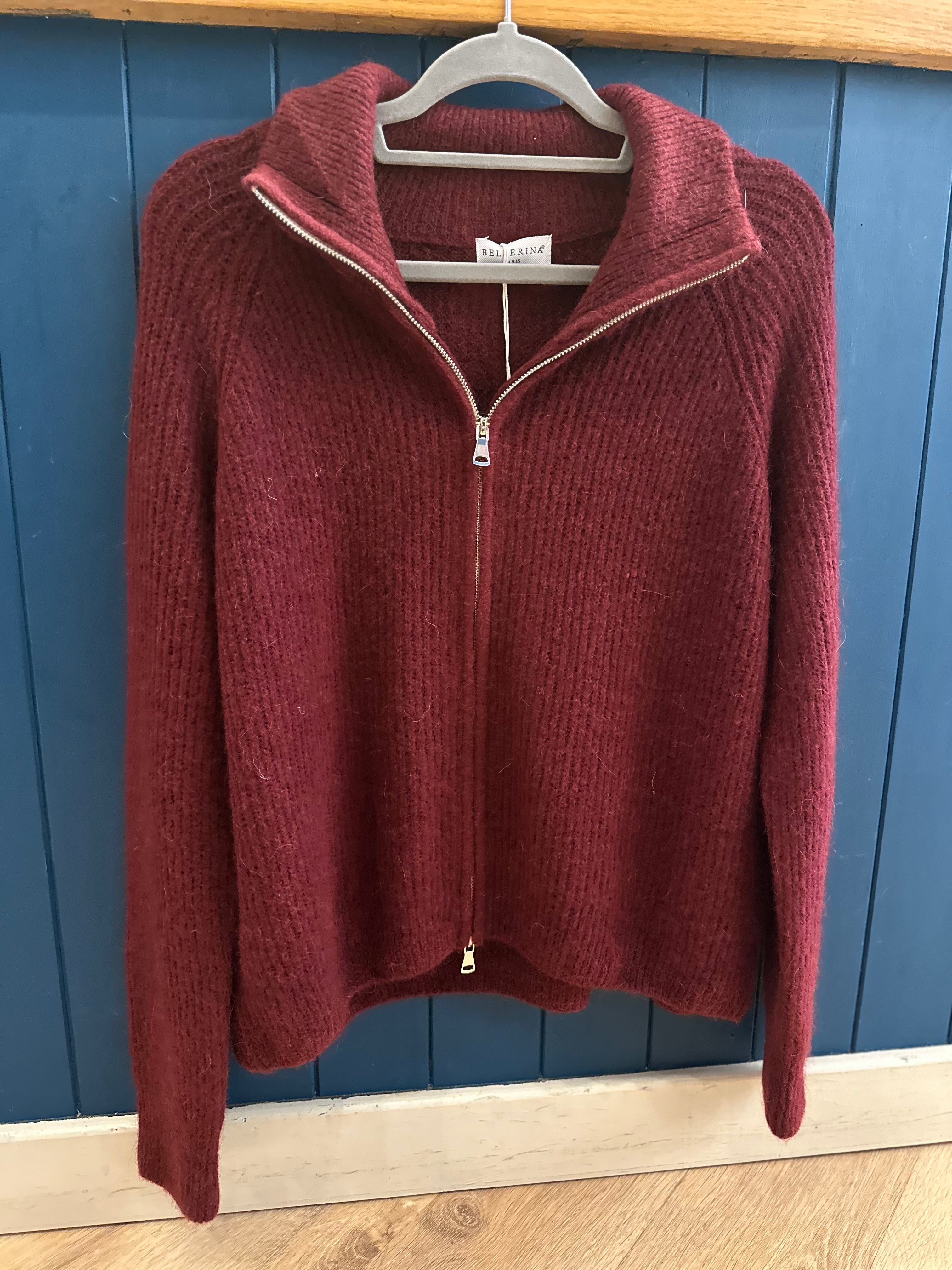 Zip Up Collared Mohair Jacket