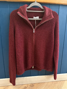 Zip Up Collared Mohair Jacket