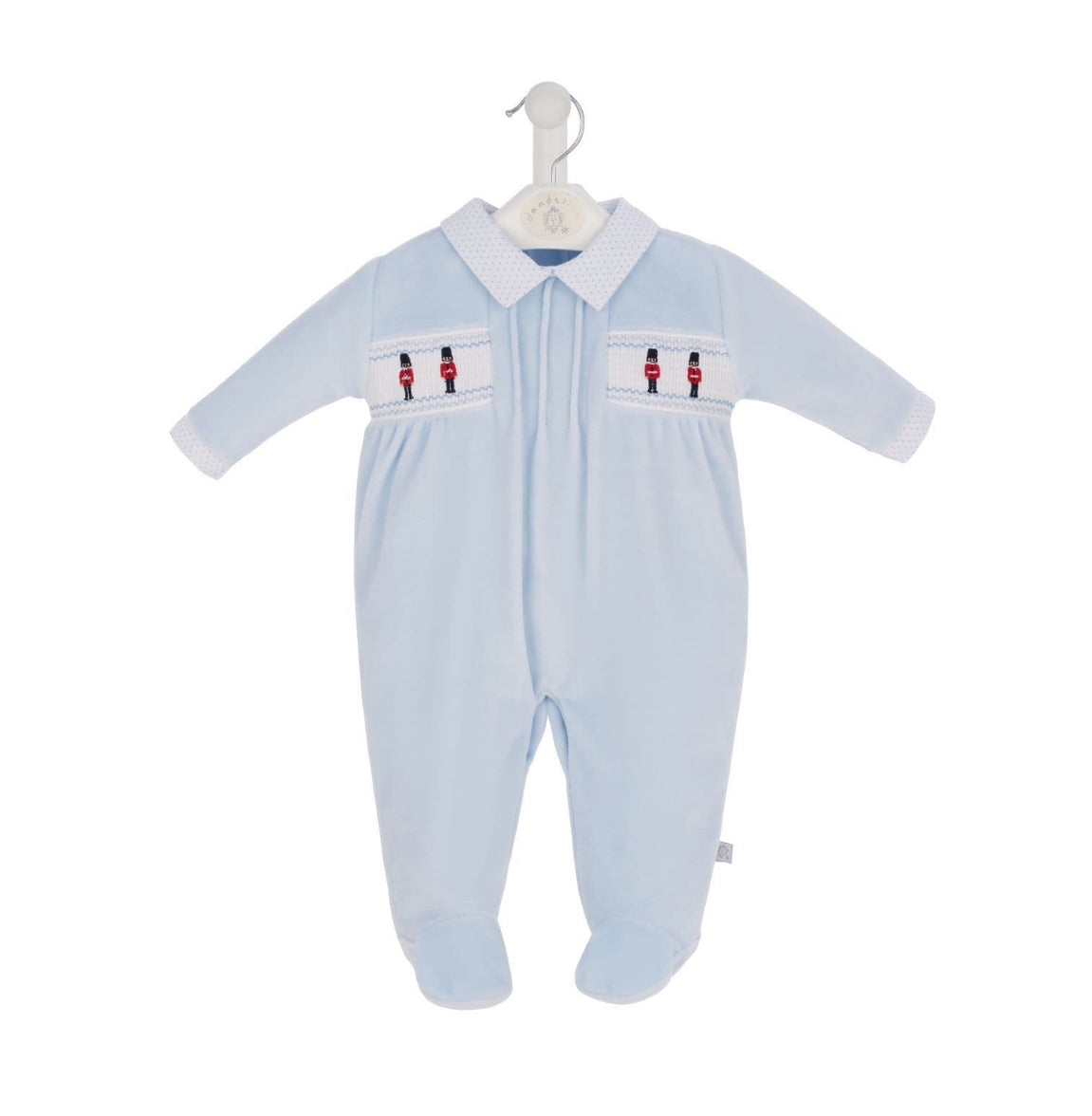 Baby Velour Soldier Sleepsuit