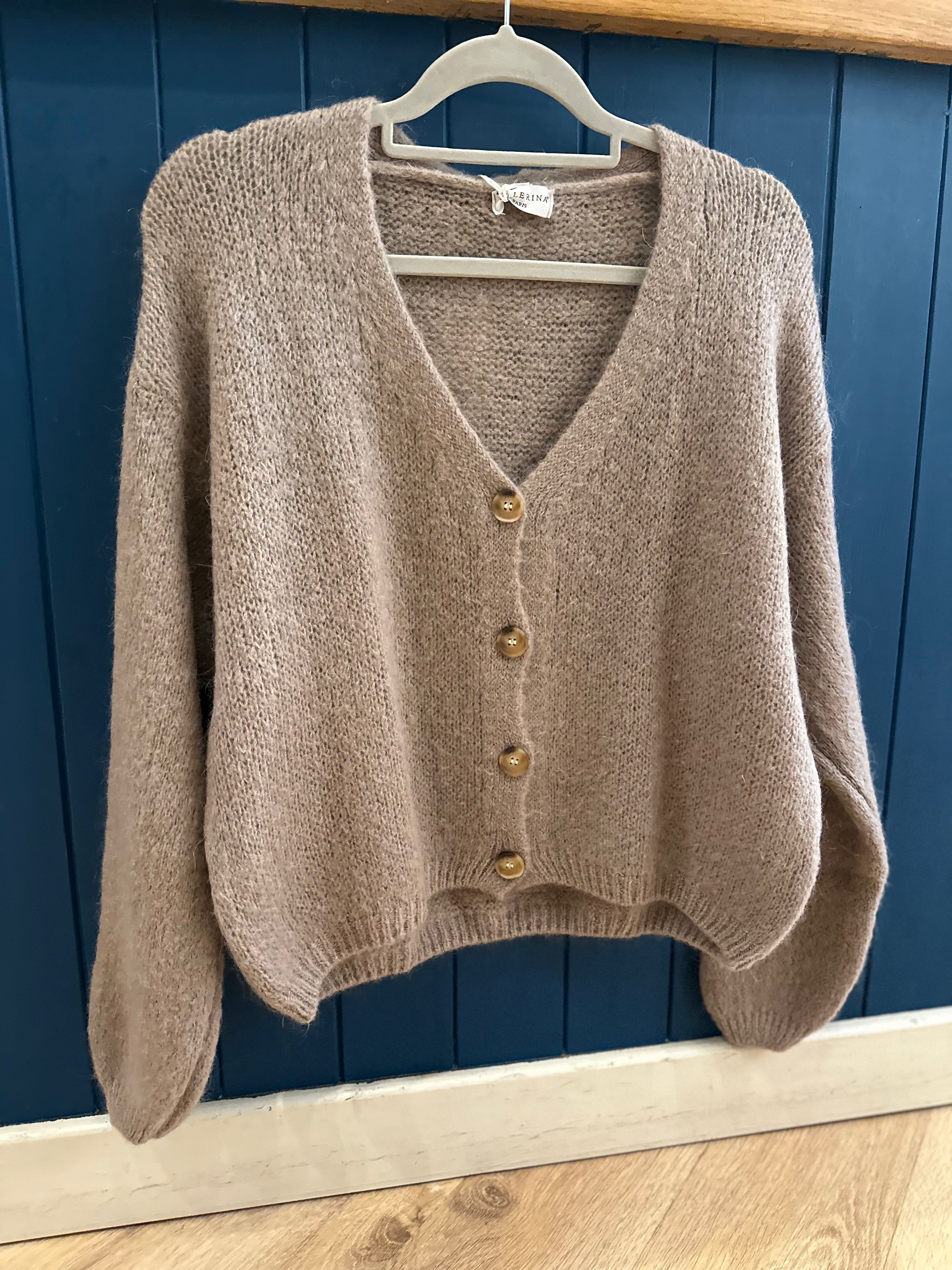 Mohair Long Sleeve Crop Cardigan
