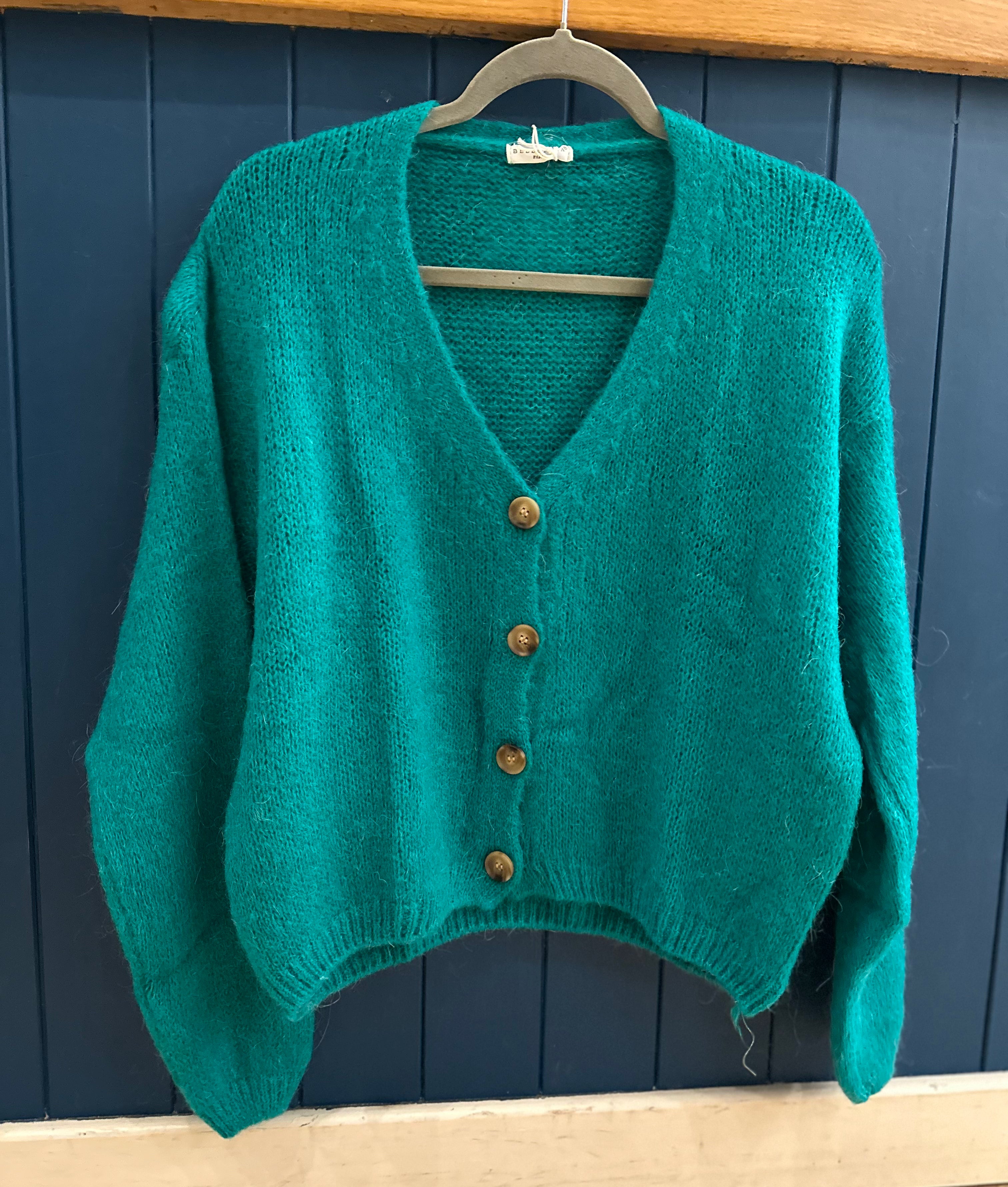 Mohair Long Sleeve Crop Cardigan
