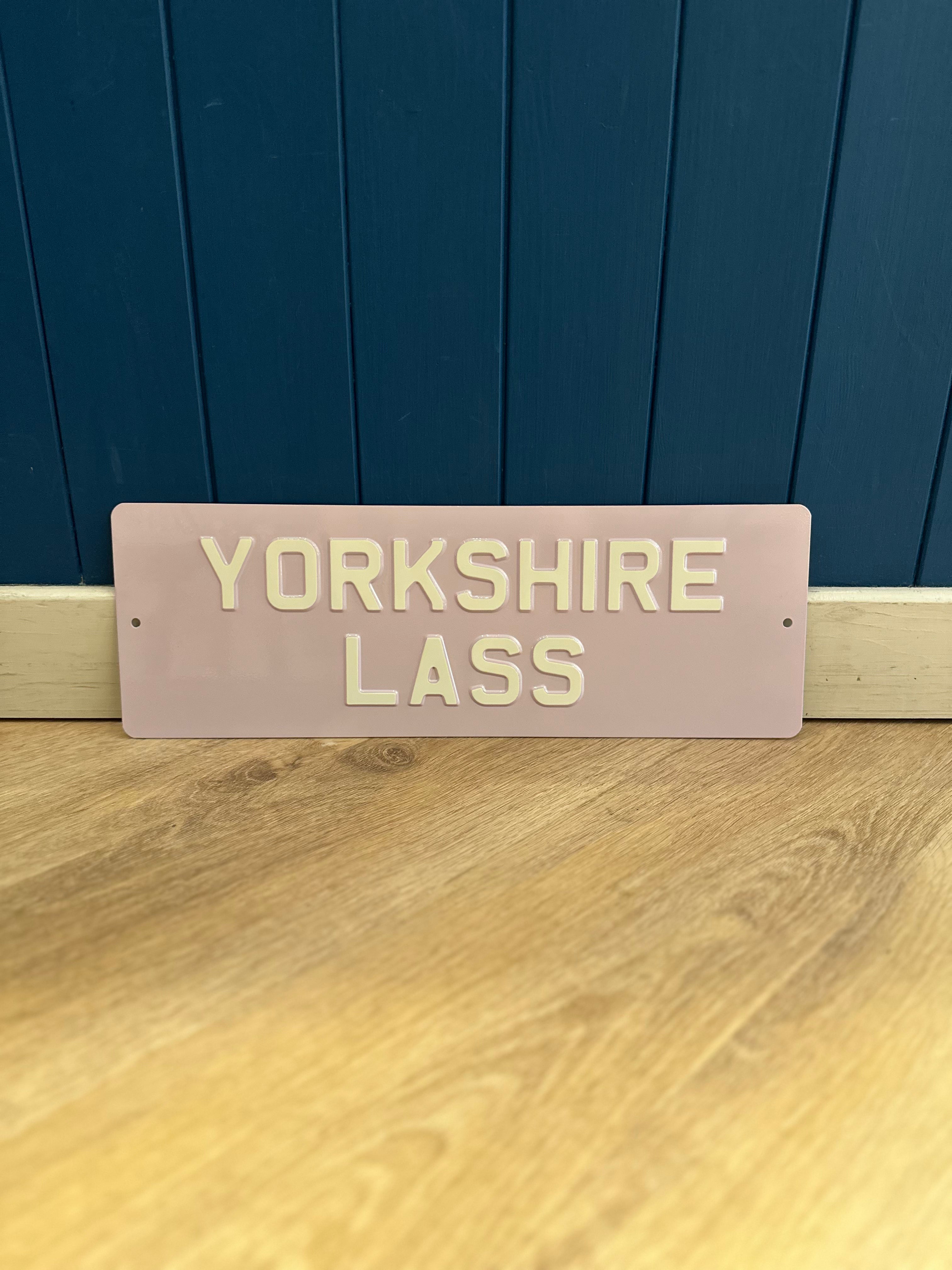 'Yorkshire Lass' Enamel Sign