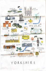 Yorkshire Illustrated Tea Towel