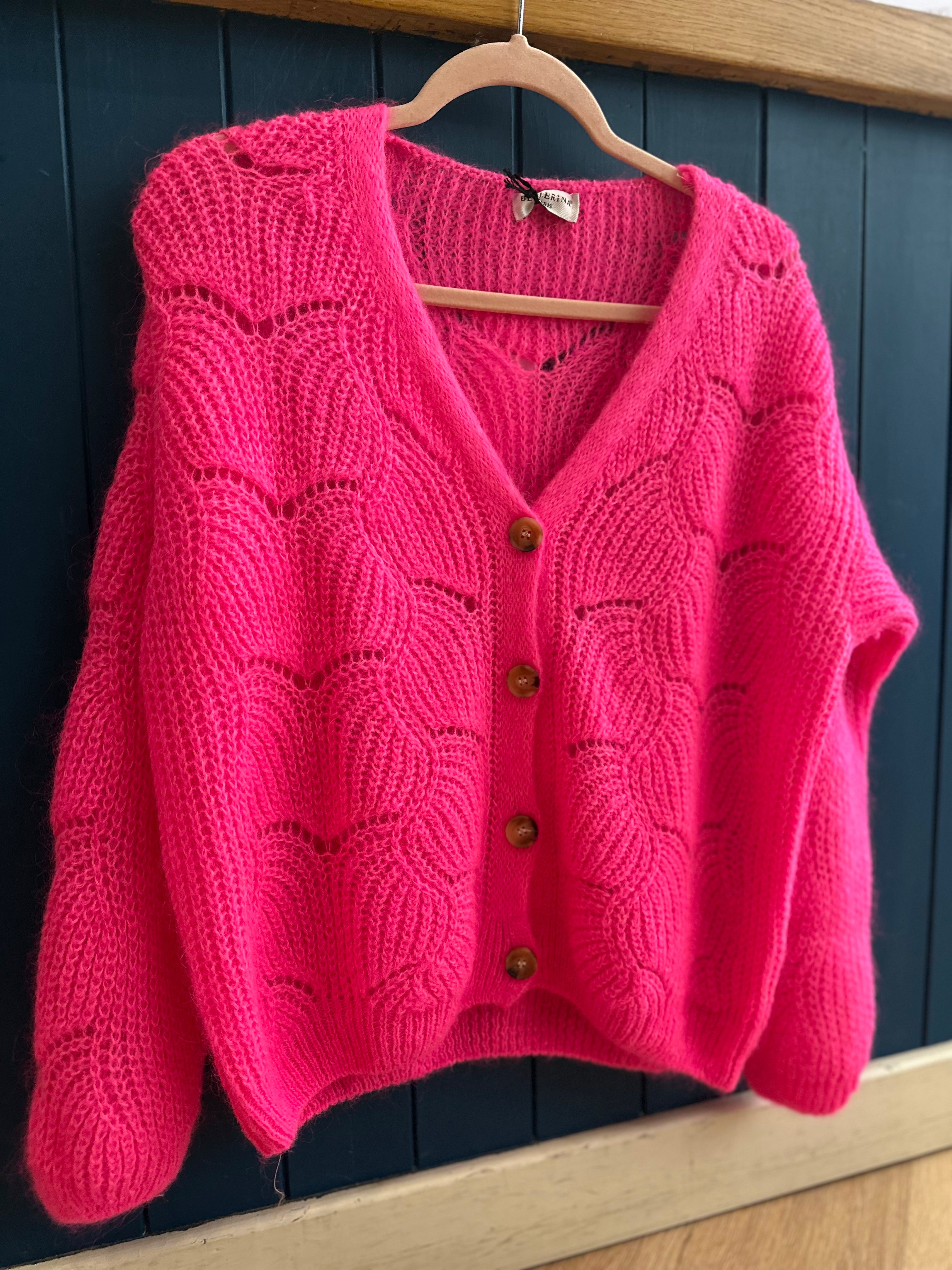 Pointelle Mohair Cardigan