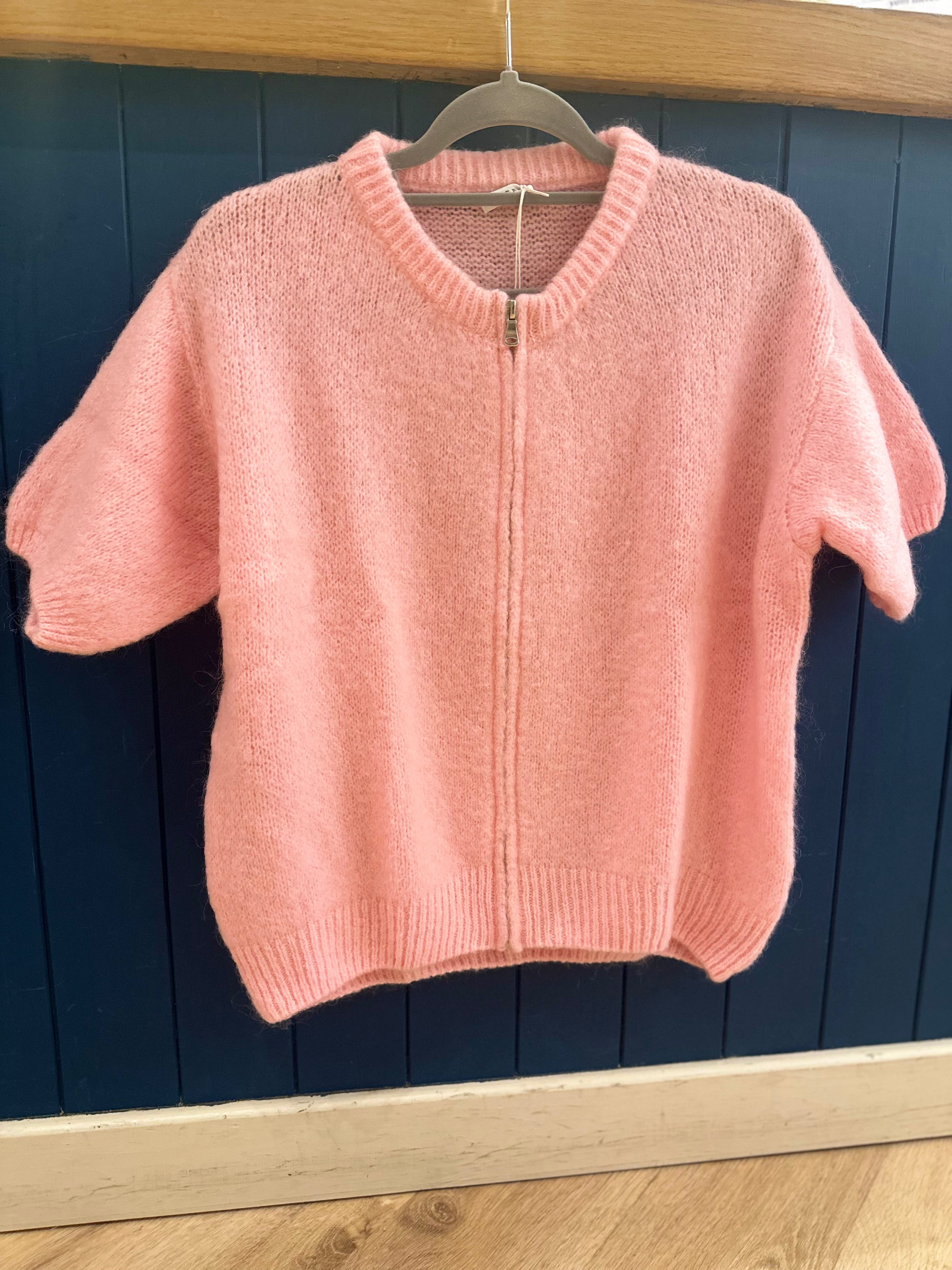 Zip Up Mohair Cardigan