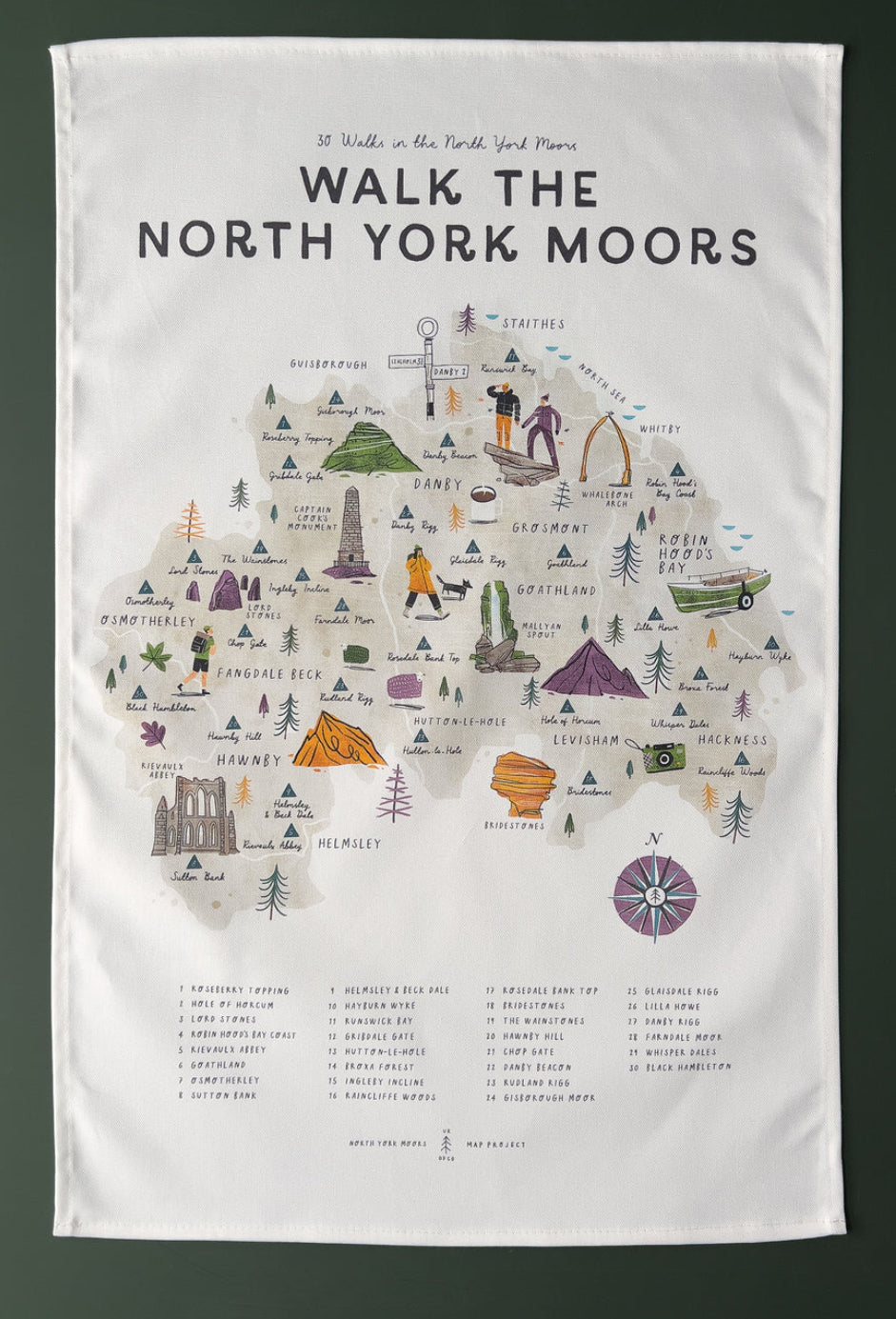 Walk The North York Moors Tea Towel