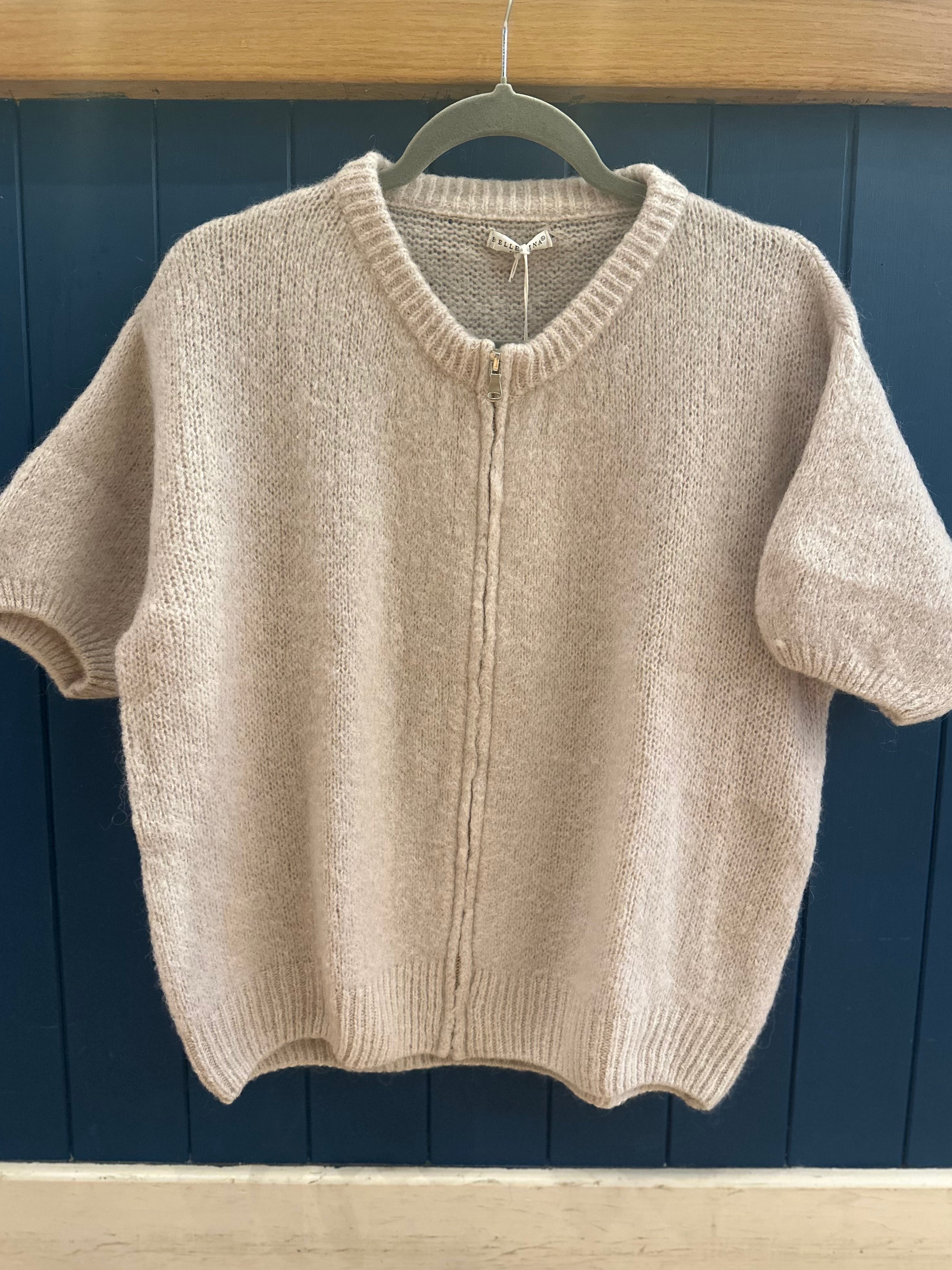 Zip Up Mohair Cardigan