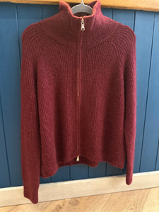 Zip Up Collared Mohair Jacket