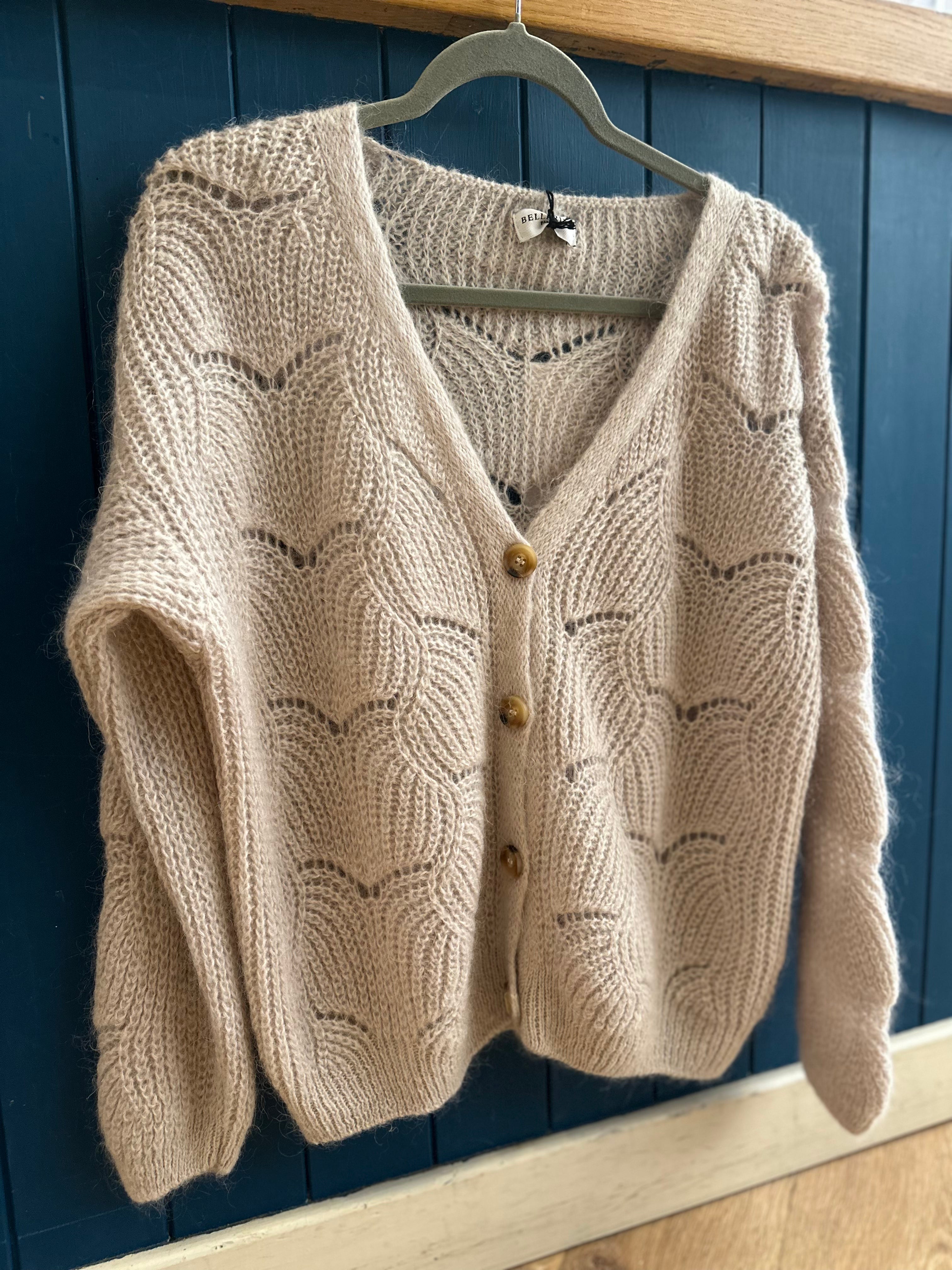 Pointelle Mohair Cardigan