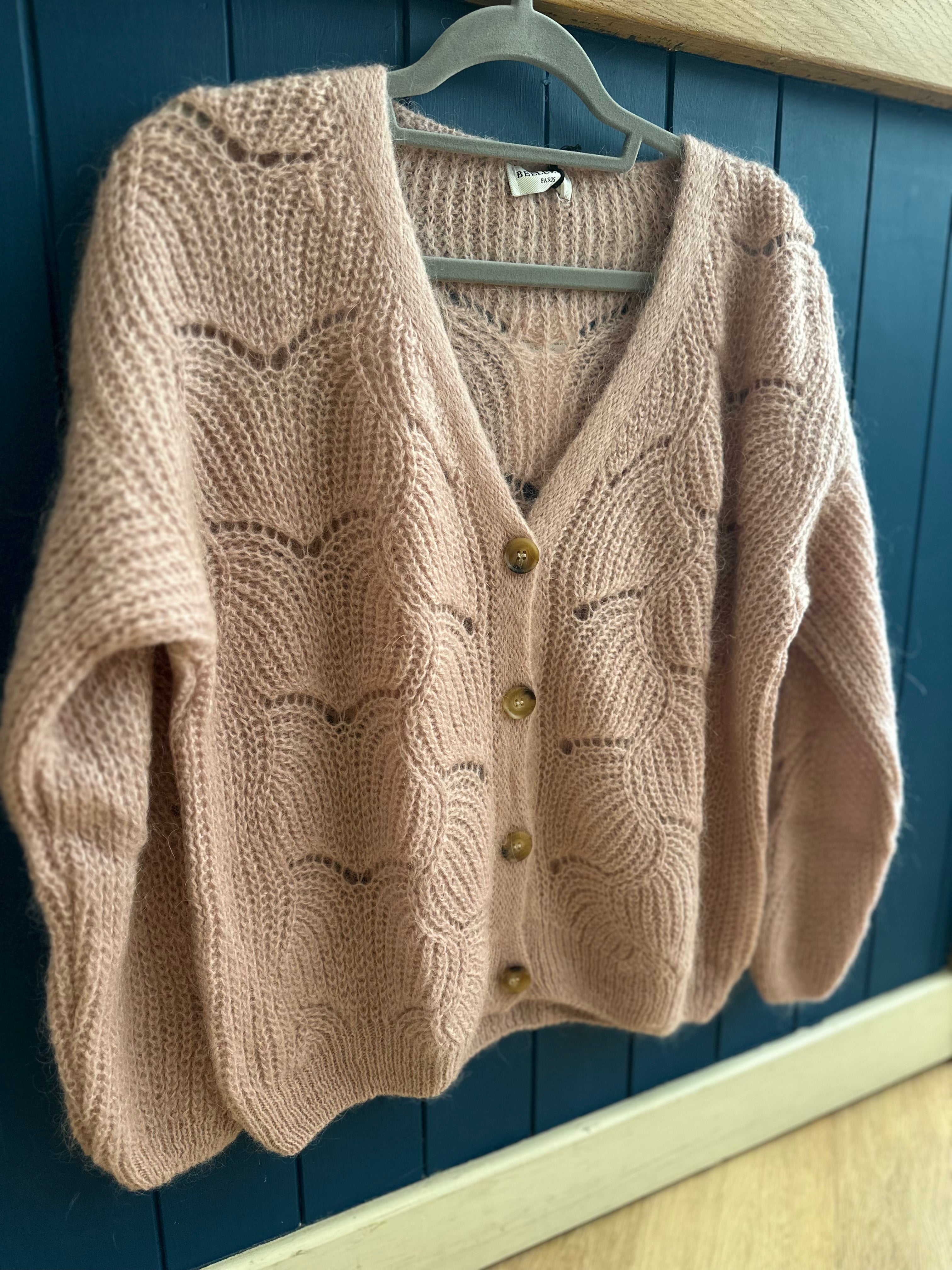 Pointelle Mohair Cardigan