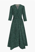 Load image into Gallery viewer, Green Speckled Knot Front Dress
