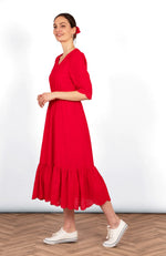 Load image into Gallery viewer, Aurelia Broderie Anglaise Cotton Dress - Red
