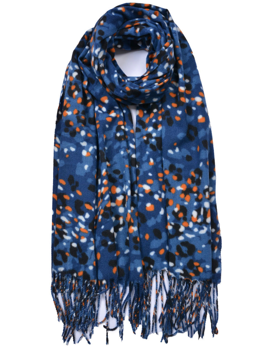 Leopard Pattern Cashmere Mix Scarf