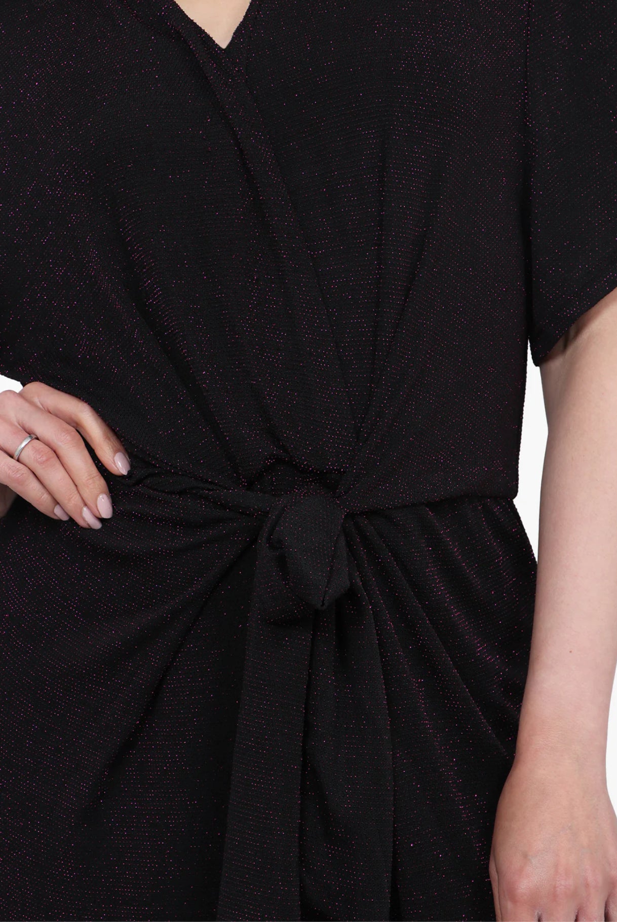 Black Fuschia Glitter Jumpsuit