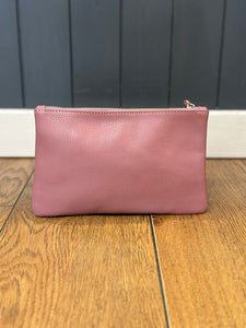 Pink leather pouch outlet
